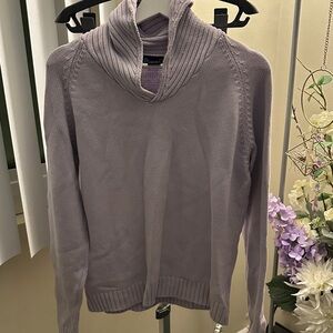 Denim&Co Soft Grayish Lilac Cowl Neck Sweater